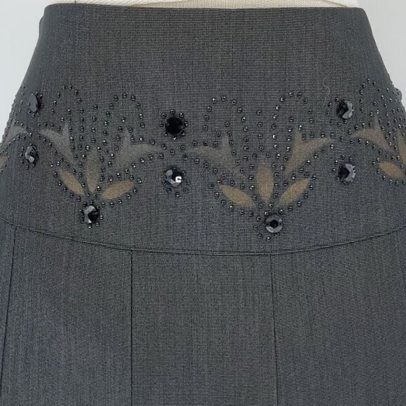 YIMANBEIER, Y2K Vintage mid length skirt. Modest, size 11. Gray-bling - Picture 2 of 9